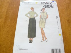 2827 KS POCKET SKIRTS LENGTHS,  DRAWSTRING VEST PATTERN XS-XL
